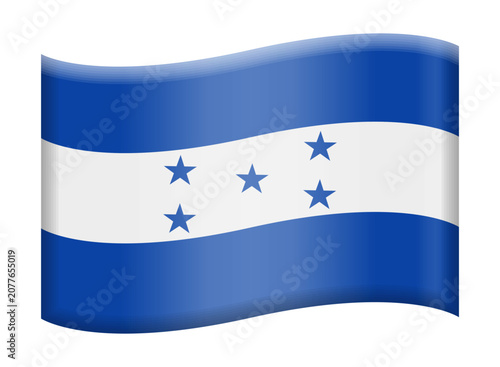 Bild auf Leinwand National flag of Honduras, Honduran flag emoji illustration, vector icon isolate
