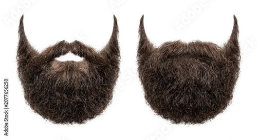 Foto Thick brown beard and mustache styles set