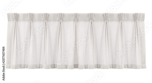 Canvas Print White pinch pleat short window curtain valance panel