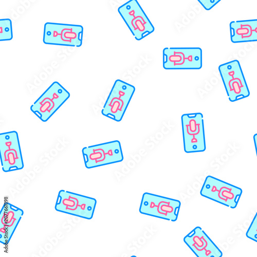 Bild auf Leinwand dictaphone phone vector seamless pattern dictaphone phone sign illustration