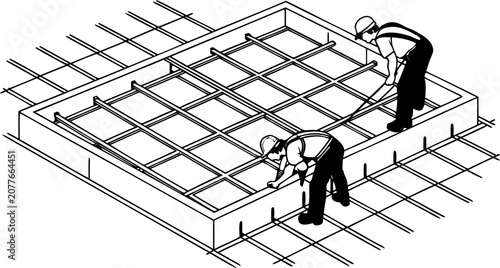 Detailed cad of reinforced concrete structure with construction workers cad reinforced concrete