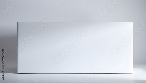 Closed the white box on a white background, Colored gel lighting. White tone