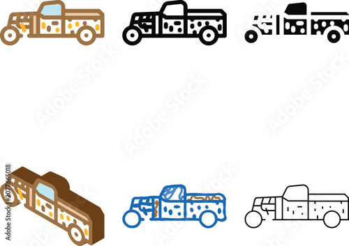 Φωτογραφία rat rod car color icon vector