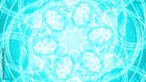 Bright Blue Kaleidoscope Mandala Abstract Line Background