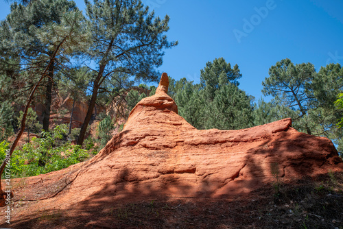 Photography Colorful rock formations from ocher in the Colorado Provenzal, Provence, France