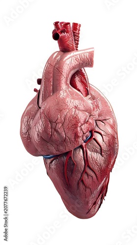 Human Heart Anatomy Model with Internal Organs Isolated as Artistic Medical Sculpture Decoration Object, Unique Gift Souvenir Inspired by Holiday Ornament Style