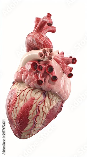 Human Heart Anatomy Model with Internal Organs Isolated as Artistic Medical Sculpture Decoration Object, Unique Gift Souvenir Inspired by Holiday Ornament Style