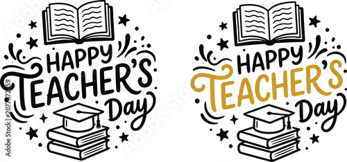 Tableau sur toile Happy teachers day illustrations