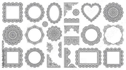 Ornate Lace Borders and Frames Collection: Victorian, Vintage, Decorative Elements