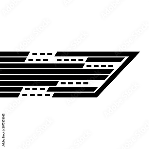 Abstract speed lines vector with dashed motion effect