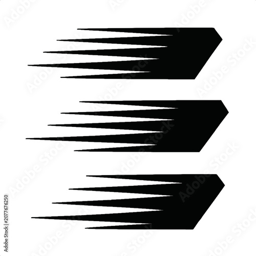 Triple staggered speed lines vector for layered motion