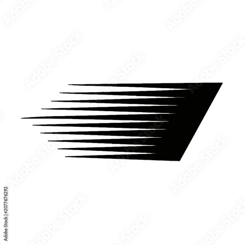 Solid wedge speed lines vector with fine trail effect