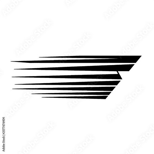 Stylized wing shape speed lines vector for aero design