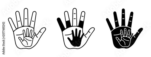 Fotografie Family Handprints, Parental Love, Child Care, Generational Connection, Unity, Su