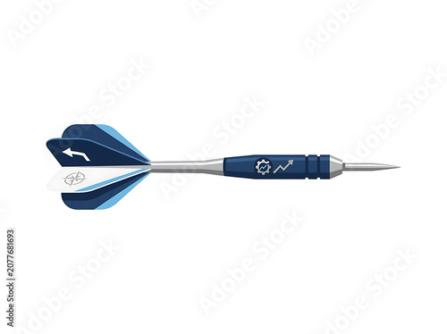 Business Strategic Dart Arrow with Growth Graph and Management Icons