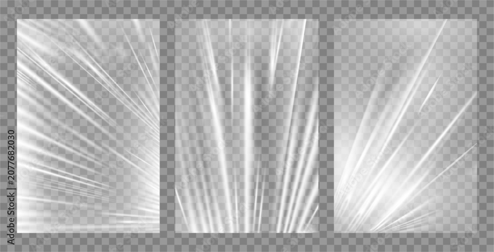Foto Transparent plastic films with crumpled surface