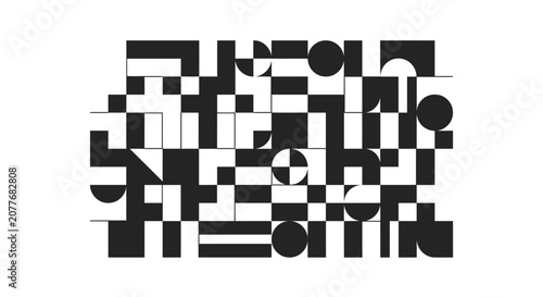 Foto Abstract black and white geometric mosaic pattern.