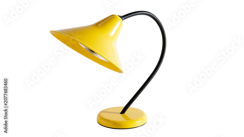 Slika na platnu Yellow desk lamp with flexible gooseneck arm and round base
