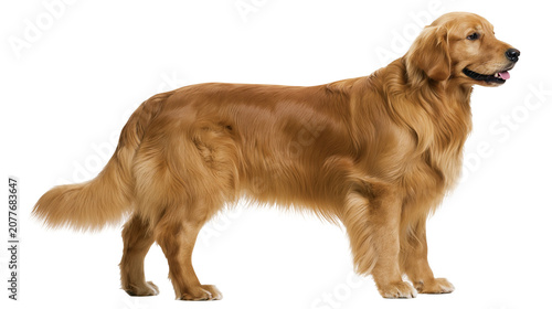 Принти на полотні Golden Retriever dog standing profile view