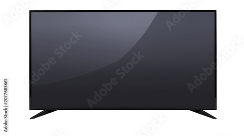 Cuadro en lienzo Modern flat screen television with black bezel and stand