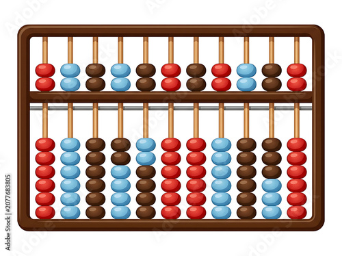 Traditional Wooden Abacus with Colorful Beads for Mathematics Learning