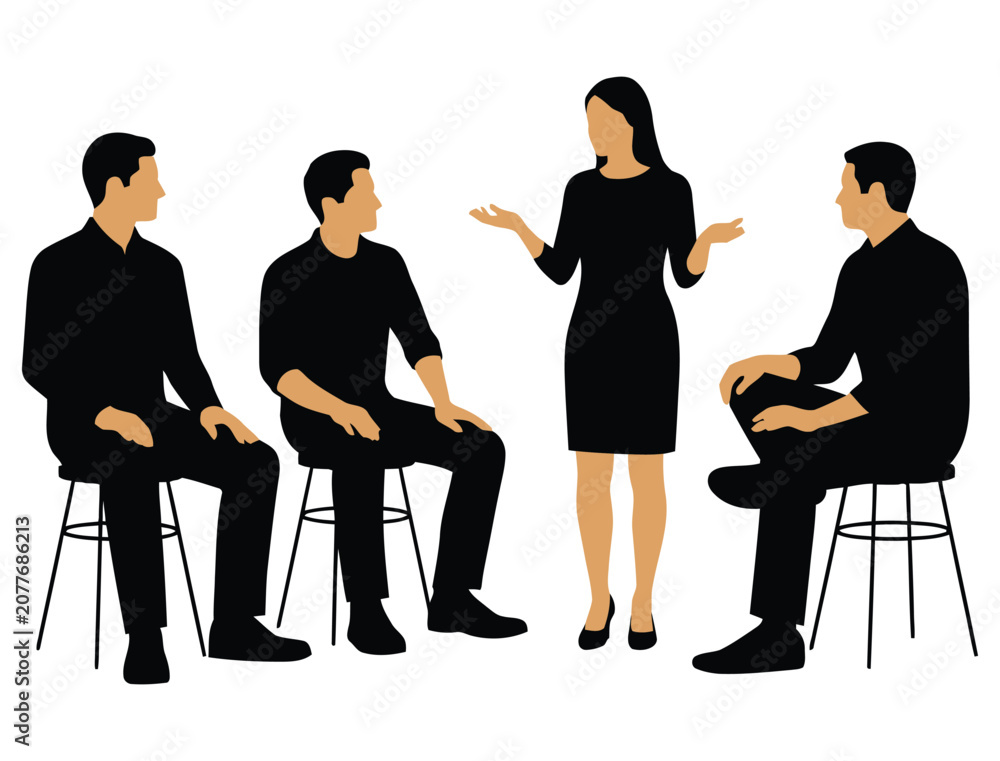 Obraz premium Business Team Discussion Meeting Communication Vector 