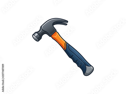 Professional Claw Hammer Tool Illustration for Construction and DIY Repair