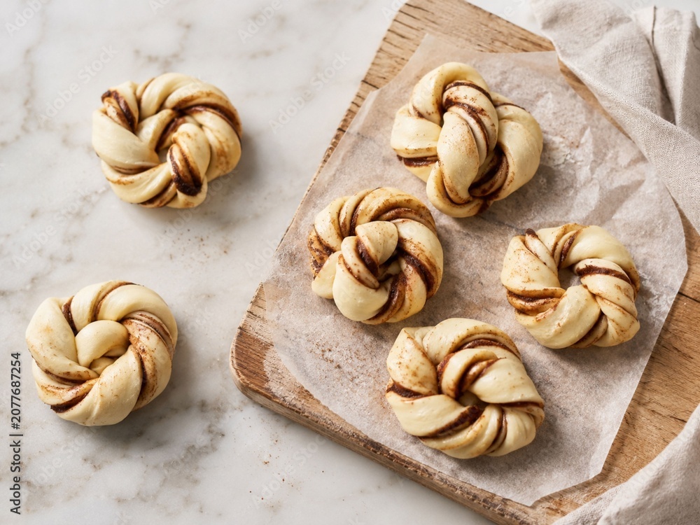 Fototapeta premium Raw Cinnamon Twist Buns