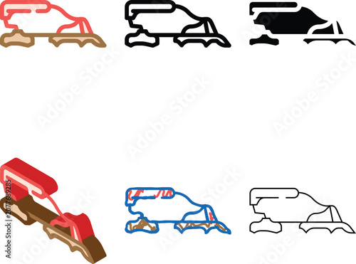 Bild auf Leinwand crampons mountaineering adventure color icon vector