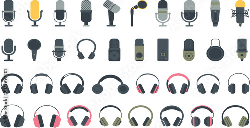 Collection of 30 colorful of human heads, faces, and hairstyles profile view silhouette