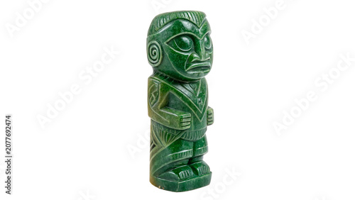 Εκτύπωση καμβά Traditional Maori greenstone hei tiki pendant carving mockup isolated on transpa