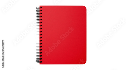 Fotografía Red spiral bound notebook with black metal binding