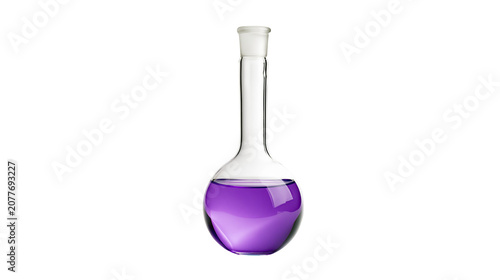 Fotografía Round bottom flask with purple liquid
