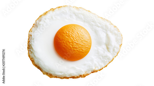 Fotografía Fried egg with bright orange yolk and white albumen