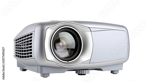 Bild auf Leinwand Silver digital projector with lens and vents