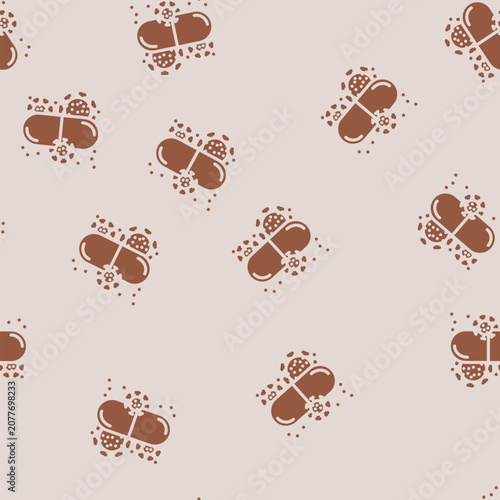Obraz na płótnie antivirals medicines pharmacy glyph vector seamless pattern
