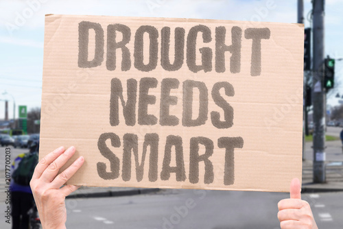 Tableau sur toile "Drought needs smart" Water scarcity requires intelligent solutions
