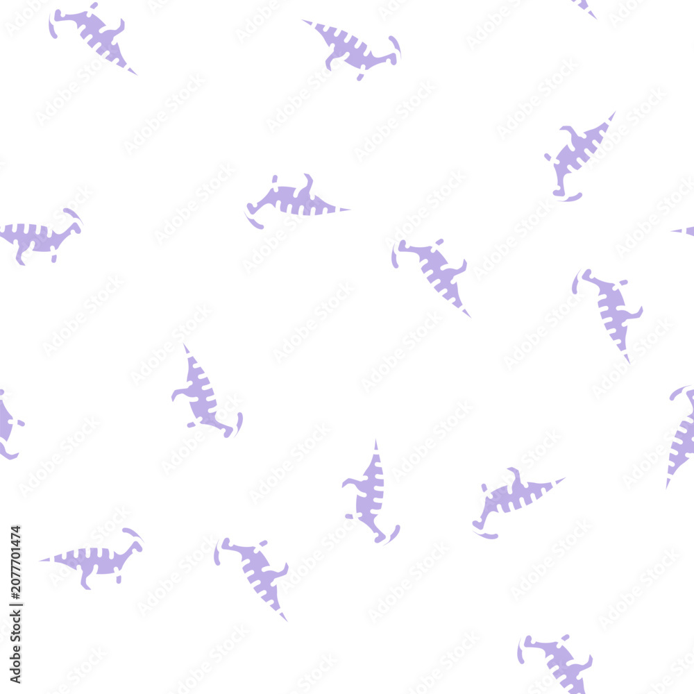 Fototapeta premium parasaurolophus dinosaur glyph vector seamless pattern. parasaurolophus dinosaur signthin illustration