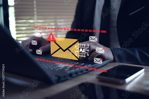 Email security concepts and AI-based detection, practical AI chips, and email notification systems.