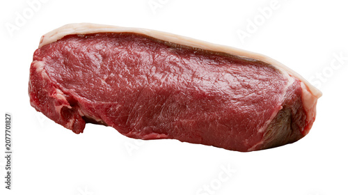 фотографія Raw beef sirloin steak with fat cap