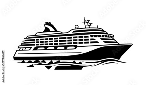 Obraz na plátně Minimalist Cruise Ship Design Concept Vector Illustration