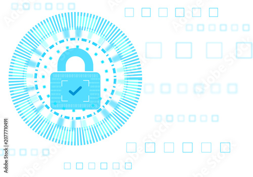 padlock security by code numbers and high security abstract background.