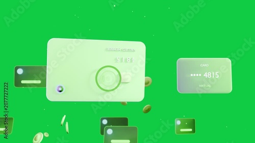 Mint card emerging, drifting, tilting, revealing dial, tokens orbiting on transparent void for demo