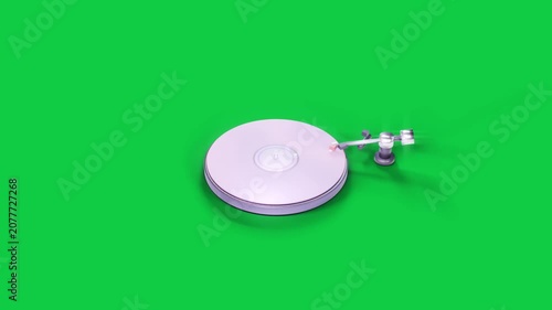 Platter rotating, stylus contacting and waveform forming to show audio on transparent plane
