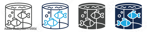 Fotografie aqua culture icon set multi concept