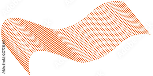 фотографія An abstract wave-like pattern formed by countless tiny orange dots, creating a dynamic and flowing visual texture with a sense of movement and depth