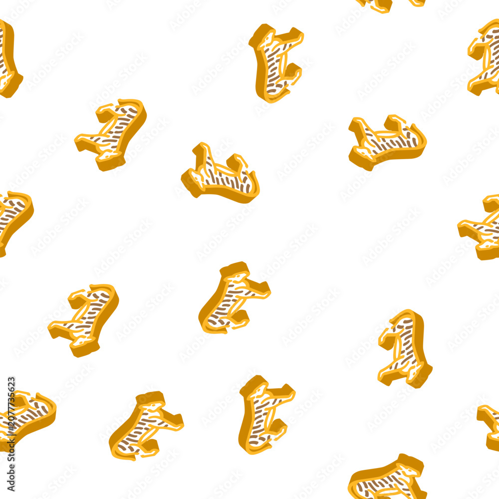 Fototapeta premium tiger animal isometric seamless pattern. tiger animal sign illustration