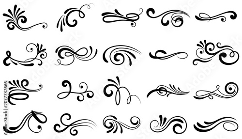Decorative Swirl Ornament Collection Vector Elements