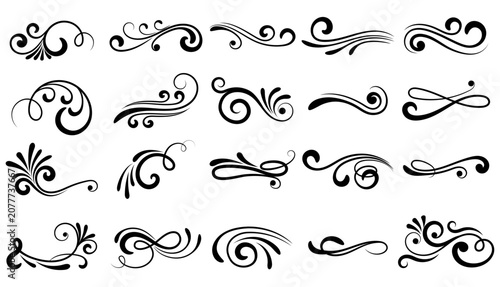 Decorative Swirl Ornament Collection Vector Elements