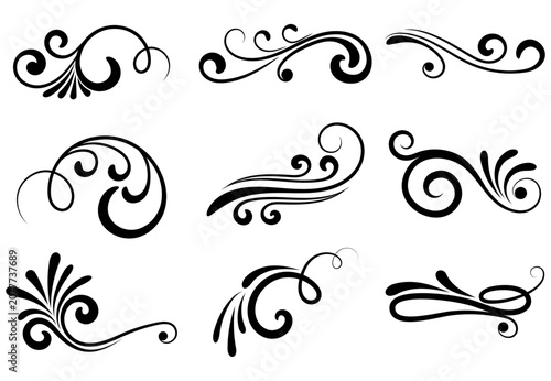 Decorative Swirl Ornament Collection Vector Elements